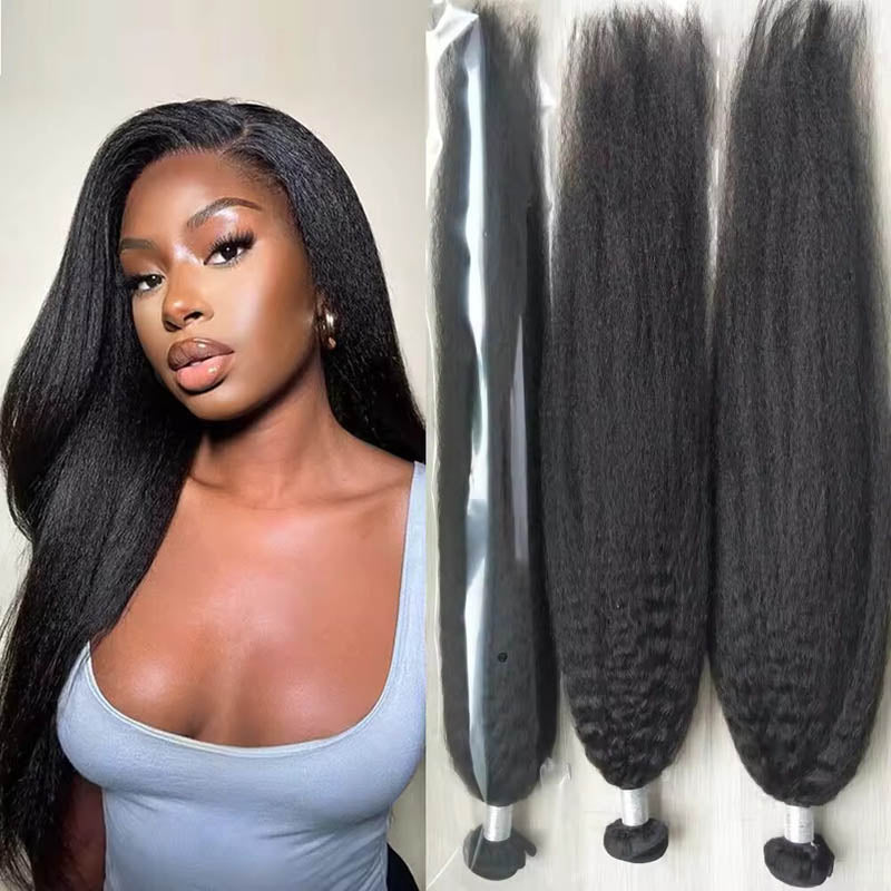 Modern Show Yaki Straight Human Hair Weave 3 Bundles Virgin  display picture 3