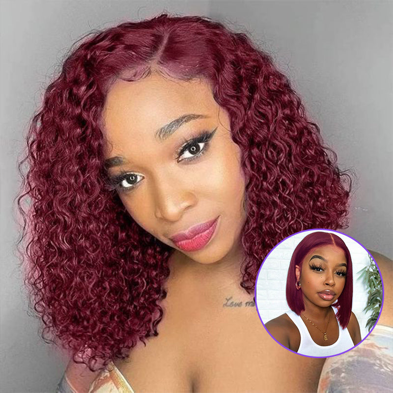 99J BOB Lace Front Wigs For Black Women Remy Human Hair Straight