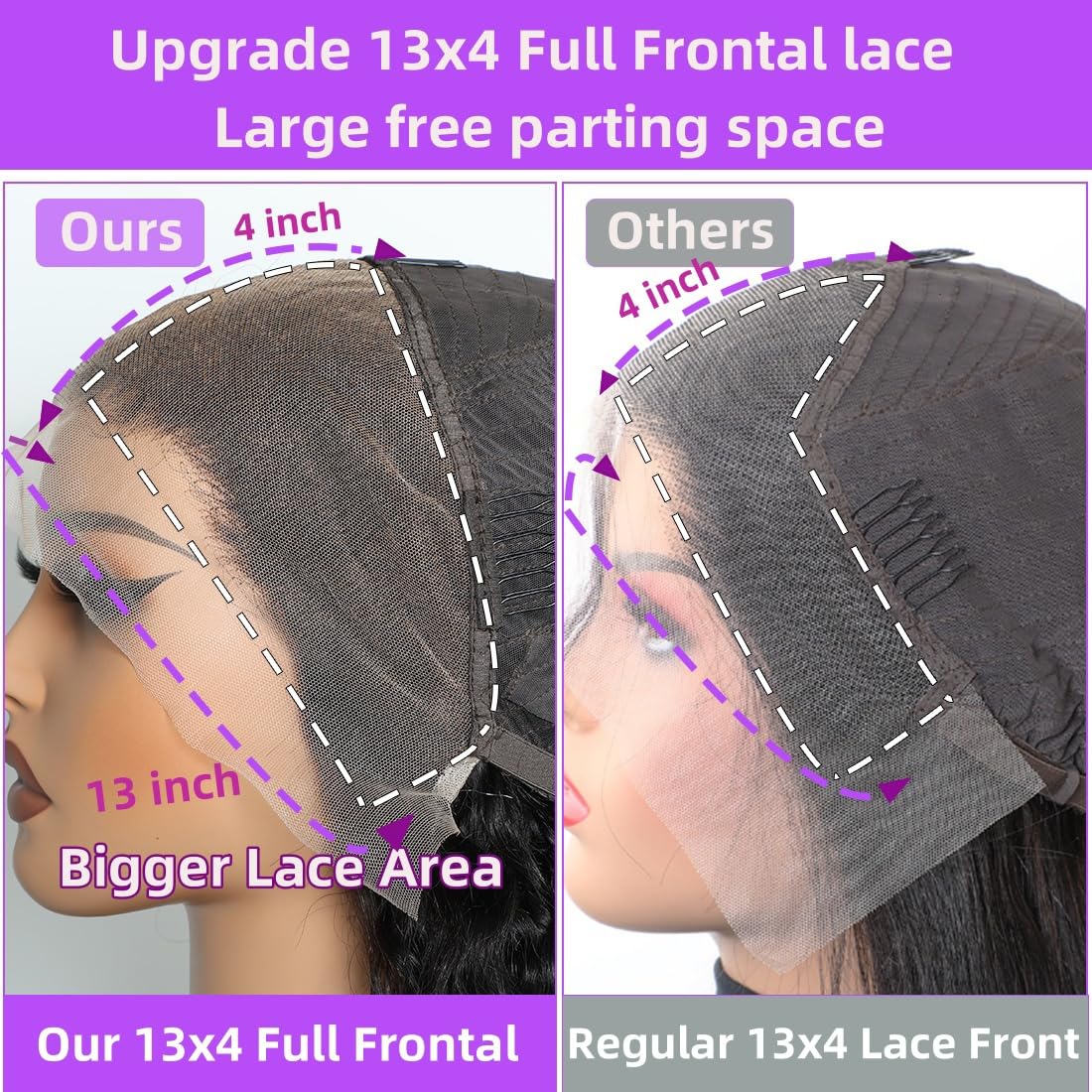 13*4 Full Frontal Wig HD Lace PartingMax Virgin Hair High Density Body Wave Wigs With Baby Hair