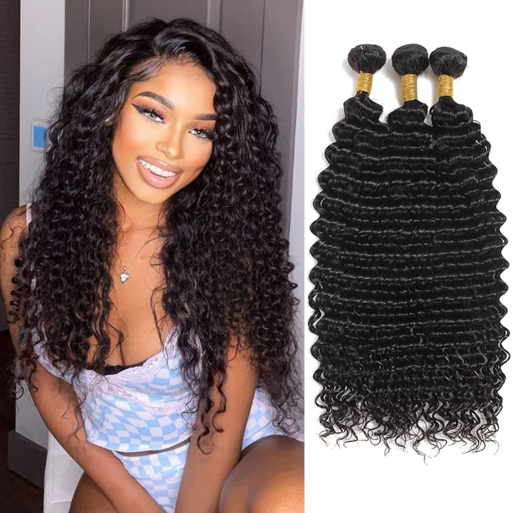 Deep Wave 3 Bundles 100% Brazilian Virgin Human Hair  display picture 2