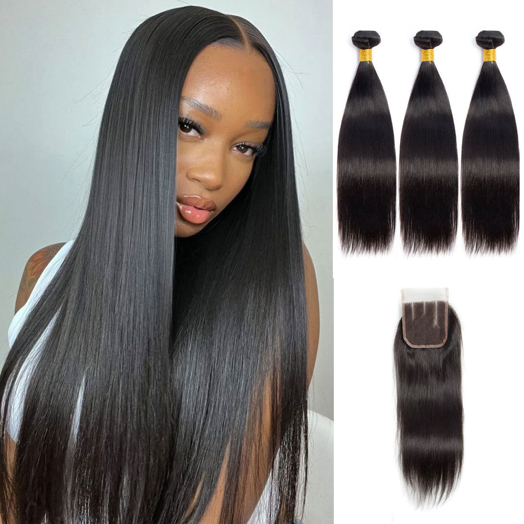 3 bundle Straight Virgin Hair+ 4x4 Lace Closure d8e2f9e4cfa702d7132fb975cc6744  main image 4