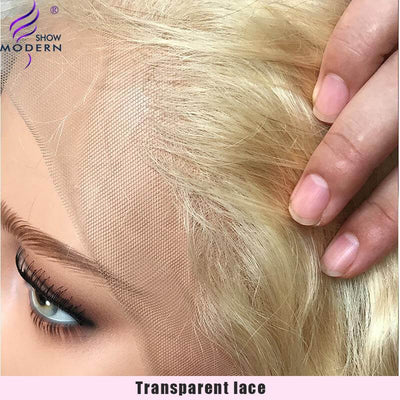Modern Show 613 Blonde Lace Frontal Wig Brazilian Straight Human Hair Wigs 13x4 Transparent Lace Wigs For Women