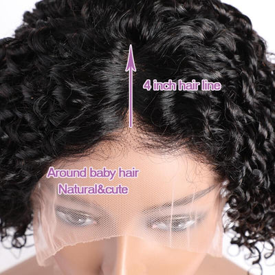 Glueless Curly Bob Wigs 250% Density Real Human Hair Pre-pluck 13x4 Invisible Lace Wig