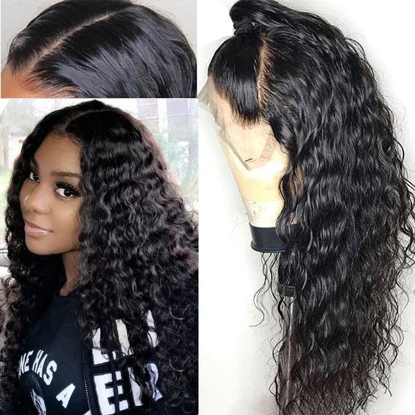 Modern Show Pre Plucked 13x6 Water Wave Transparent HD Lace Front Wigs Brazilian Human Hair Wigs For Sale