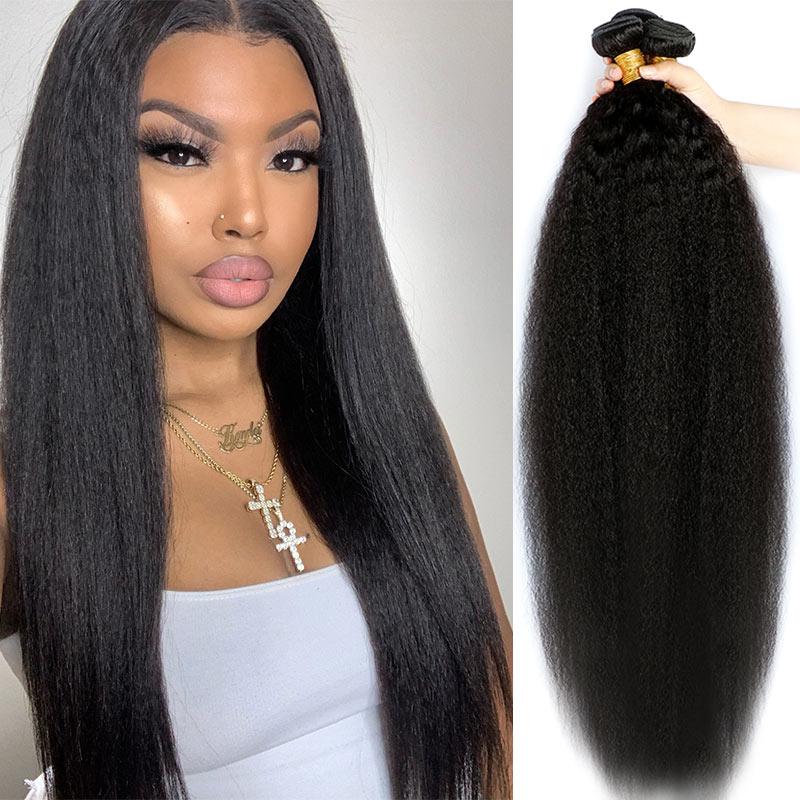 Kinky Straight Weave Bundles 3 pieces 100% Brazilian Virgin Human Hair