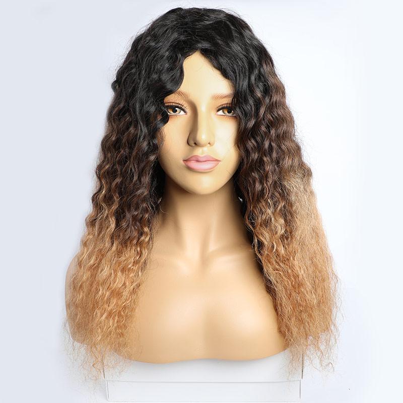 Modern Show 1B/4/27 Ombre Color Curly Human Hair Wig Glueless Brazilian Hair Machine Made Wig