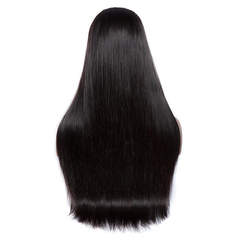 Modern Show Hair 180 Density Glueless Brazilian Straight Lace Front Human Hair Wigs For Women Pre Plucked Remy Hair Half Lace Wigs-back show