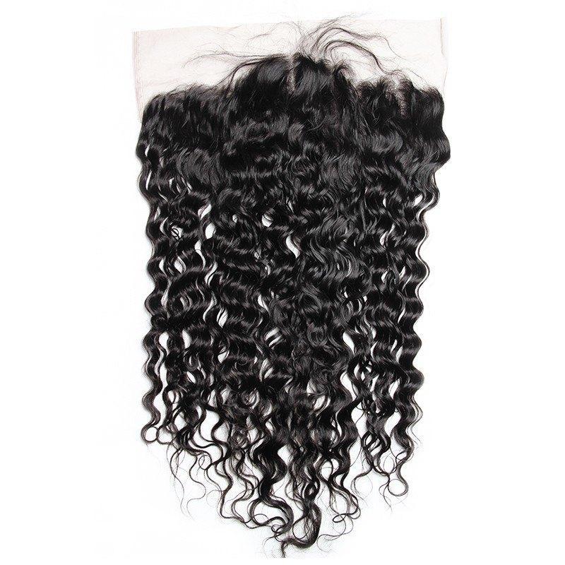 Modern Show Brazilian Water Wave HD Transparent 13x4 Ear To Ear Lace Frontal Closure With Baby Hair Black Wet And Wavy Human Hair