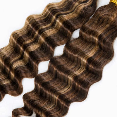 Deep Wave Curly p4/27/30 Mix Color Blend For Boho Braid No Weft Braiding Human Hair