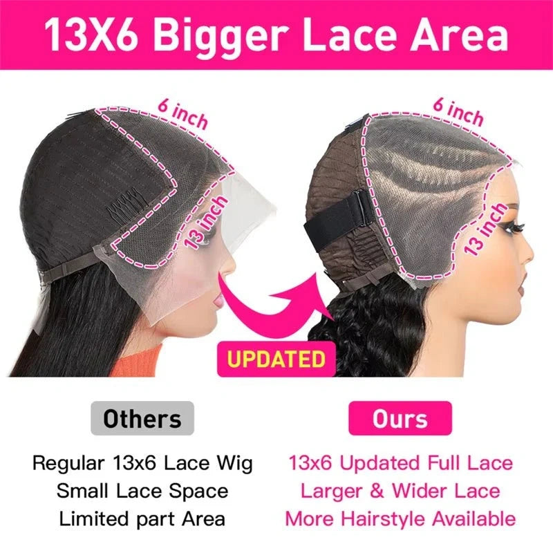 Modern Show Pre Braided Ear-to-ear 13x6  Full frontal Wig Curly Water Wave Human Hair Natural Hairline