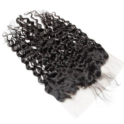 Modern Show Brazilian Water Wave HD Transparent 13x6 Lace Frontal Closure Ear To Ear With Baby Hair Wet And Wavy Black Remy Human Hair Frontal