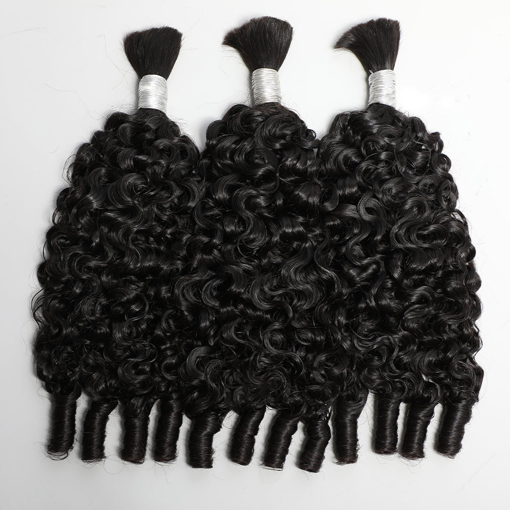 Modern Show Bulk Burmese Curly Human Hair For Braiding Hair Extensions