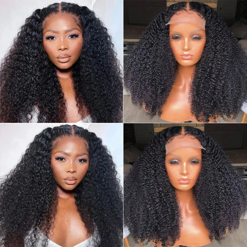 EMOL Hair 13x4 Curly Lace Front Perücke – Echthaar, Lockig, Natürliche Schwarze Farbe, 20 Zoll, Für Schwarze Frauen