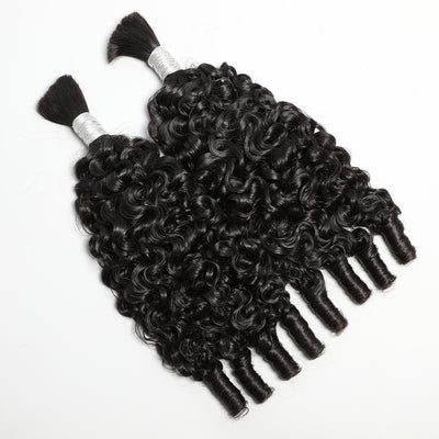 Modern Show Bulk Burmese Curly Human Hair For Braiding Hair Extensions