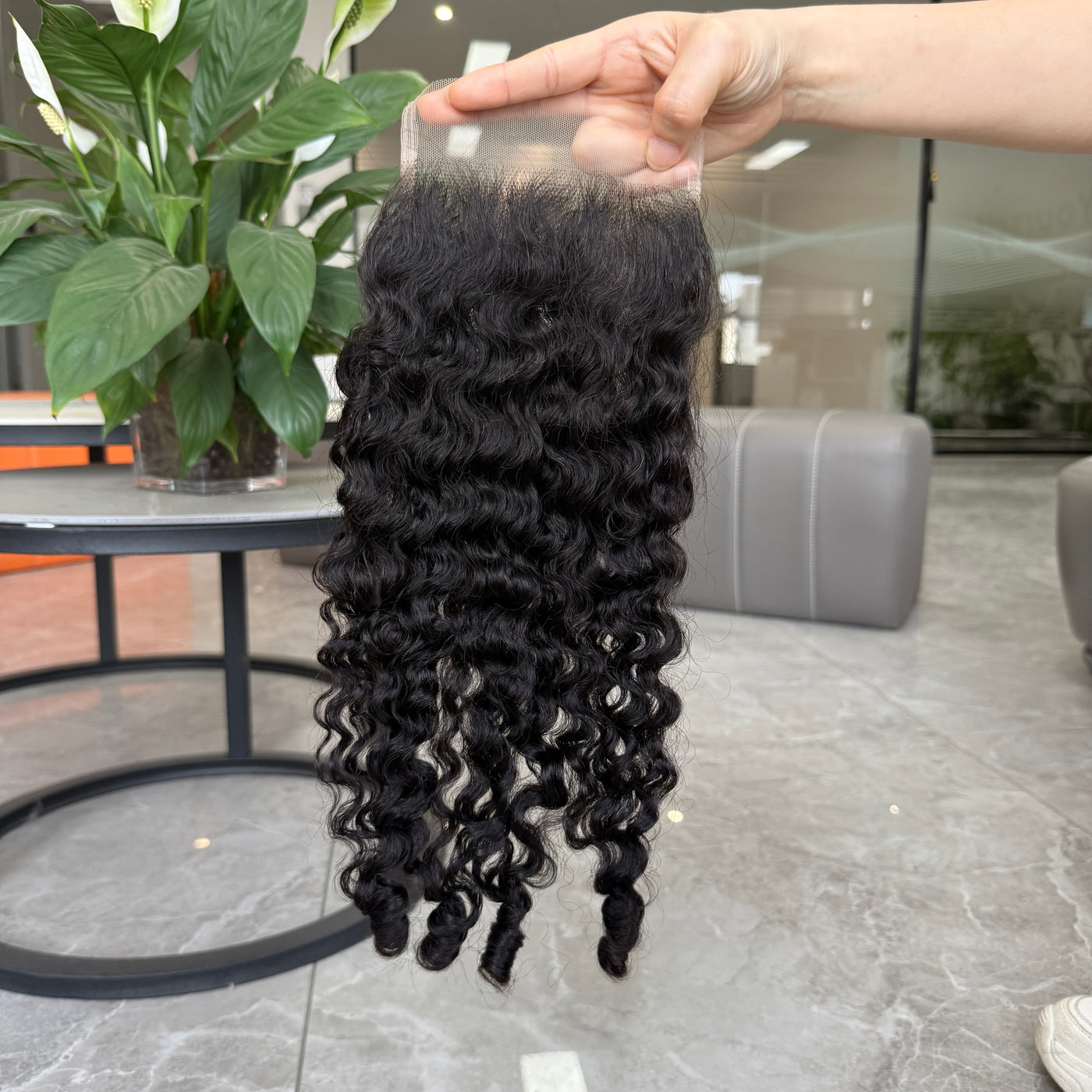 Modern Show Burmese Curly 5x5 HD Transparent Lace Closure Free Part With Baby Hair 100% Human Hair