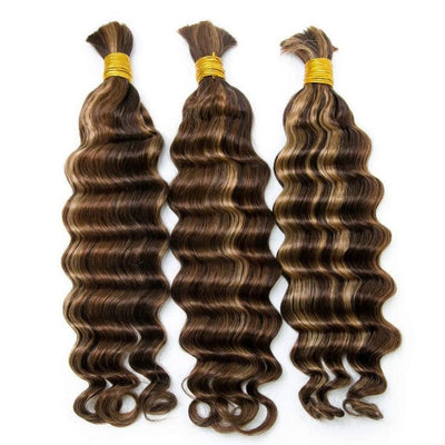 Deep Wave Curly p4/27/30 Mix Color Blend For Boho Braid No Weft Braiding Human Hair