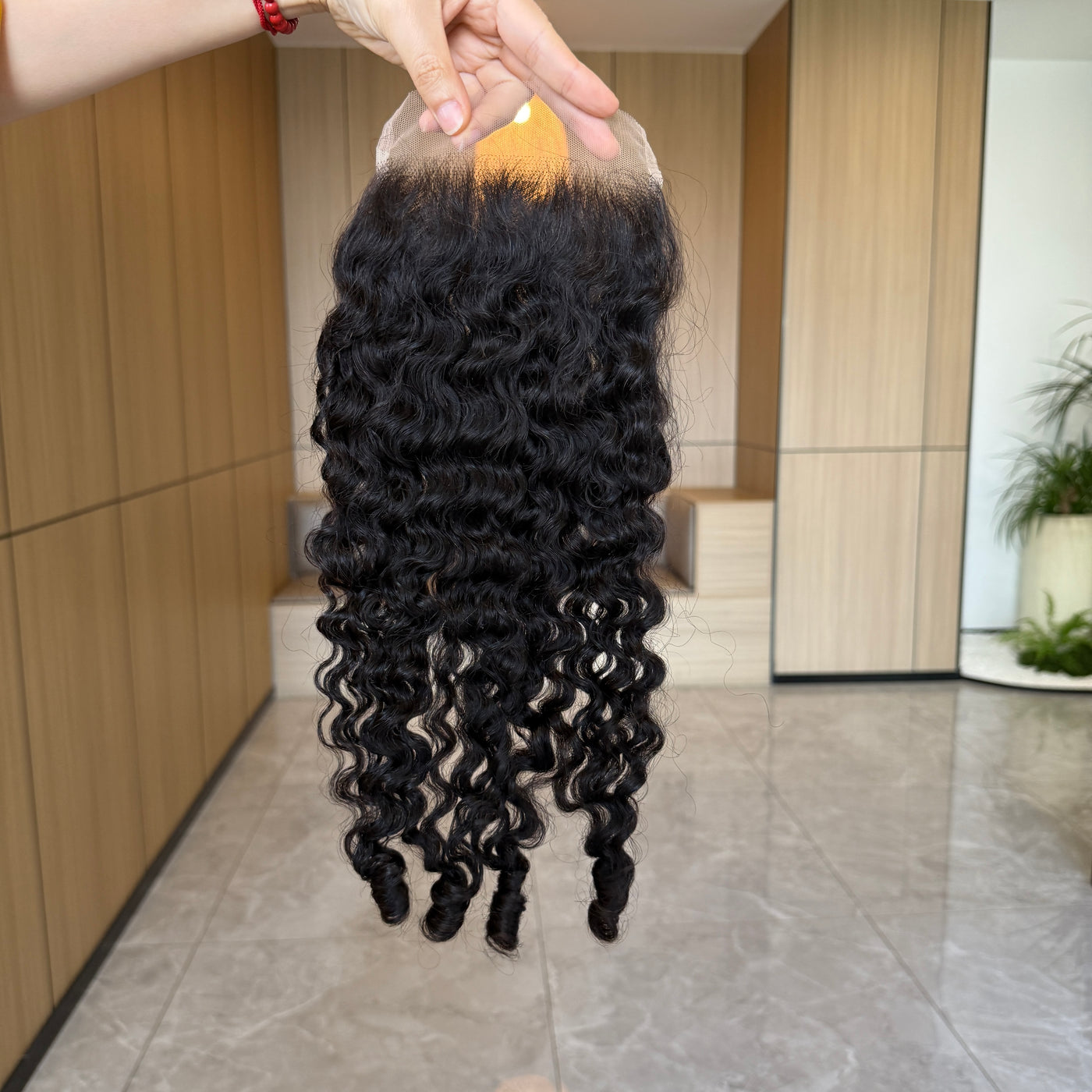 Modern Show Burmese Curly 5x5 HD Transparent Lace Closure Free Part With Baby Hair 100% Human Hair
