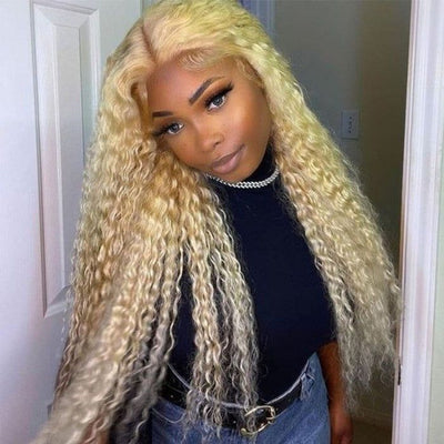 613 blonde full lace water wavewig