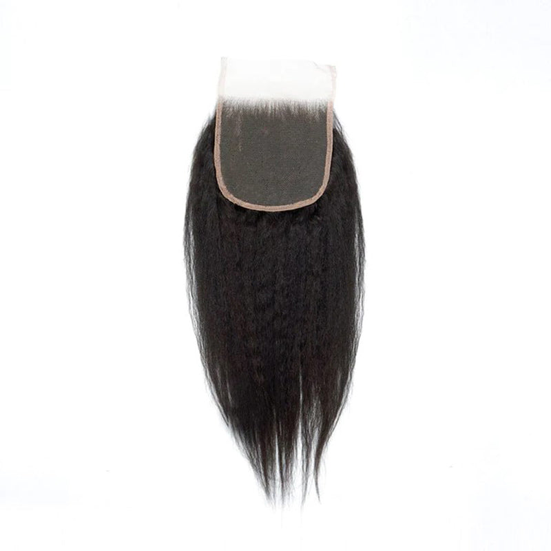 Peruvian Kinky Straight Hair 6X6 Lace Closure