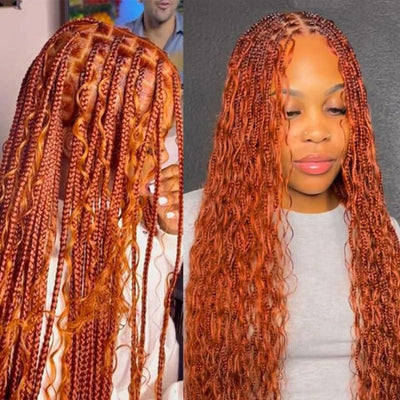 Ginger 350# Bulk Human Hair For Braiding Deep Wave No Weft Unprocessed Brazilian Hair