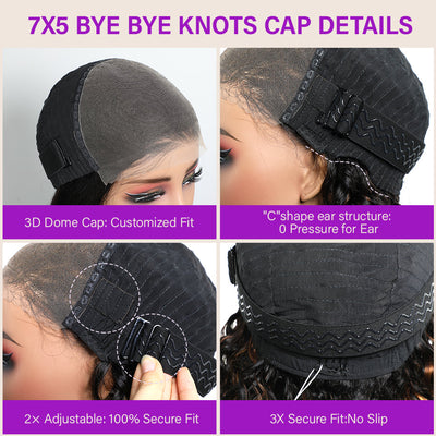 7x5 Glueless Wig HD Lace Closure Wigs Silky Bone Straight Human Hair For Women