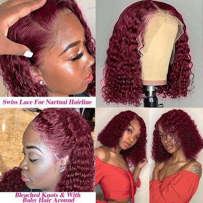 Modern Show 99J BOB Wig Lace Front Human Hair Wigs For Black Women Indian Remy Hair Straight Short BOB Wig