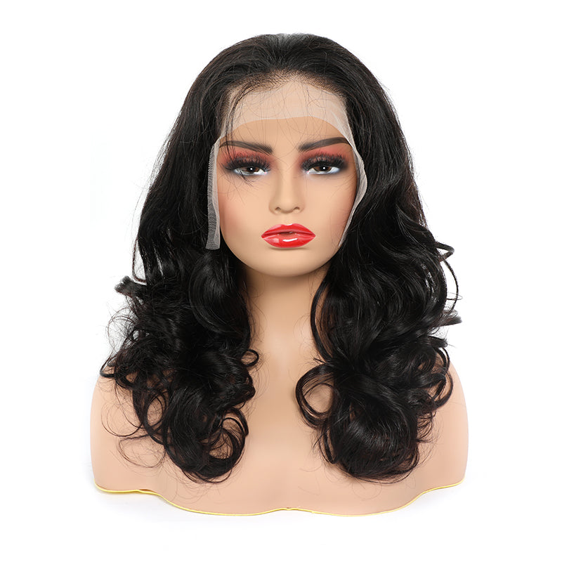 Short Lace Front Wigs 16 Inch Loose Wave Wig Transparent Lace BOB Wig 200% Density