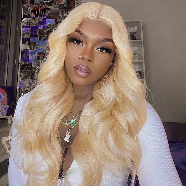 13*6 613 Blonde Transparent Body Wave Lace Front Wig Brazilian