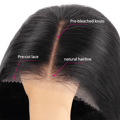 Modern Show 180% Density Straight Glueless Lace Closure Wigs Human Hair For Women