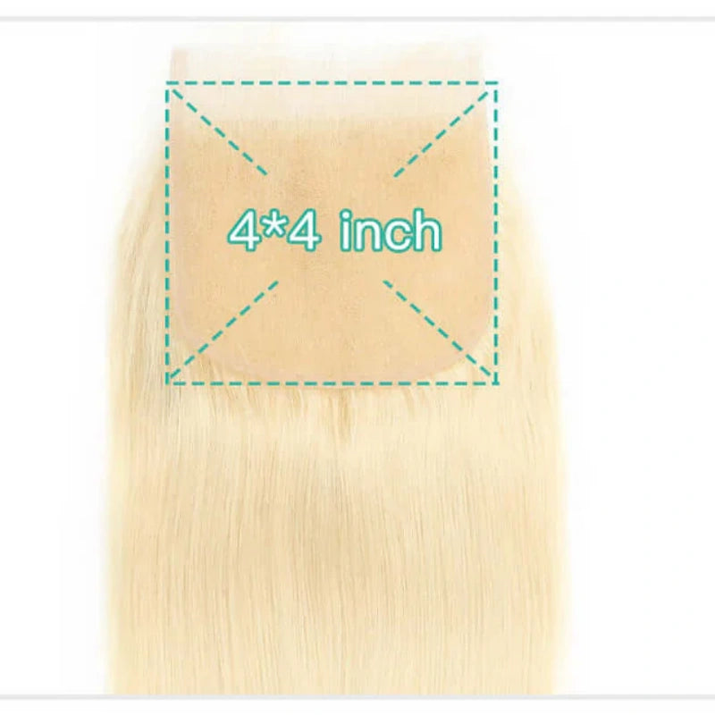 Modern Show 613 Blonde 4x4 HD Transparent Straight Lace Closure 100% Brazilian Human Hair Swiss Closure