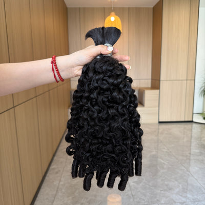 Modern Show Bulk Burmese Curly Human Hair For Braiding Hair Extensions