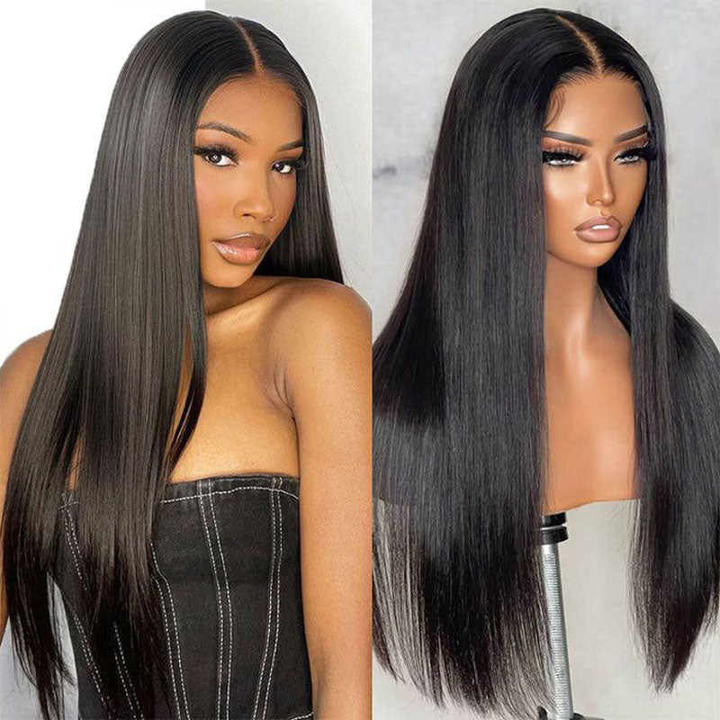 13X4 Transparent Lace Frontal Wigs Straight Natural Black  display picture 1