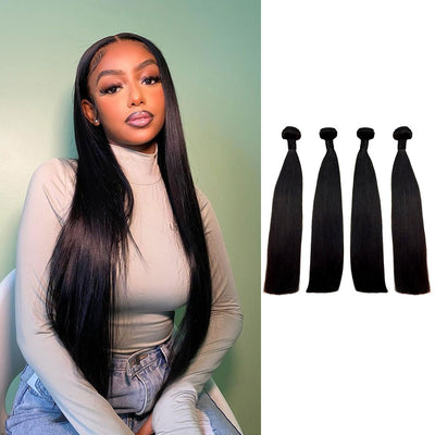 Malaysian Double Drawn Straight Human Hair 4 Bunldes