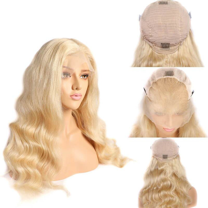 13*6 613 Blonde Transparent Body Wave Lace Front Wig  display picture 1