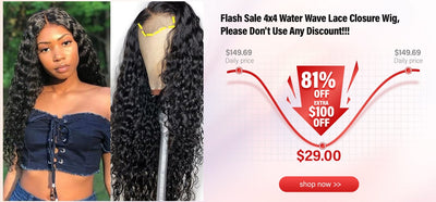 4x4 Water Wave Lace Closure Wig