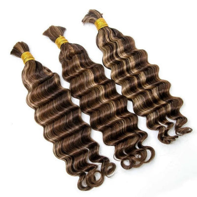 Deep Wave Curly p4/27/30 Mix Color Blend For Boho Braid No Weft Braiding Human Hair