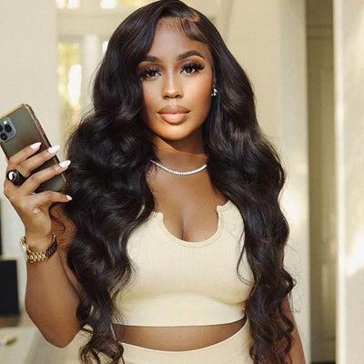 Modern Show 150 Density Transparent Full Lace Wigs Raw Indian Hair Body Wave For Black Women