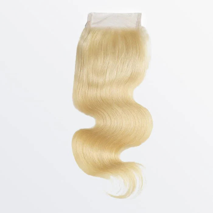 Modern Show 613 Blonde Hair 4x4 Body Wave HD Transparent Lace Closure With Baby Hair Remy Peruvian Human Hair Closure