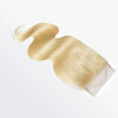 Modern Show 613 Blonde Hair 4x4 Body Wave HD Transparent Lace Closure With Baby Hair Remy Peruvian Human Hair Closure
