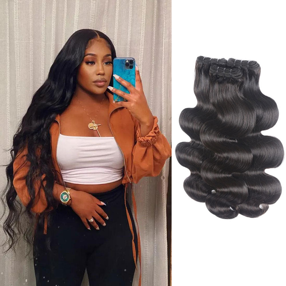 Brazilian Double Drawn Body Wave Human Hair 3 Bunldes