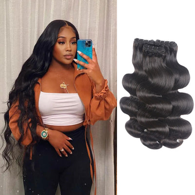 Brazilian Double Drawn Body Wave Human Hair 3 Bunldes