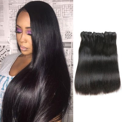 Brazilian Double Drawn Straight Human Hair 3 Bunldes