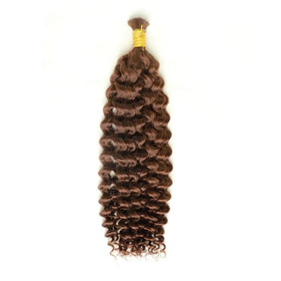 Chocolate Brown #4 Color For Boho Knotless Braid No Weft Braiding Deep Wave Human Hair