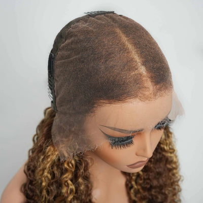 Modern Show Highlight Burmese Curly Wig 13x6 HD Full Frontal Wig Human Hair 180% 250% density