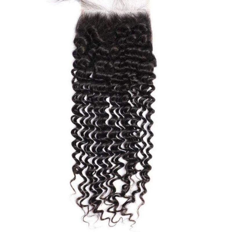 Modern Show Virgin Peruvian Curly Human Hair Swiss Lace Closure With Baby Hair