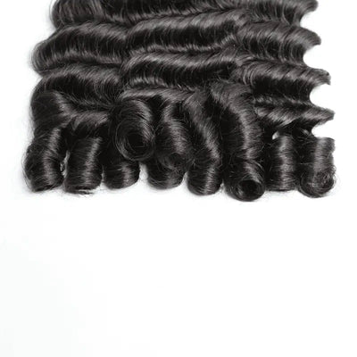 Modern Show Hair Natural Color 3 Bundles loose bouncy Curly With Sprial Ends Human Hair