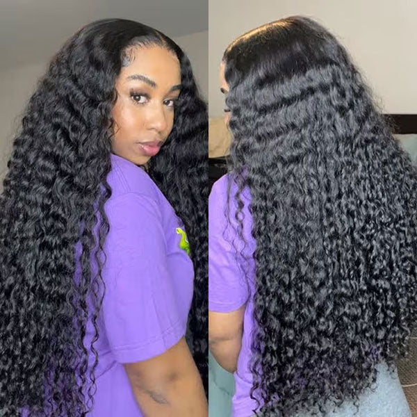 Modern Show Black Curly 4x6 Glueless Closure Wig Human Hair for Women