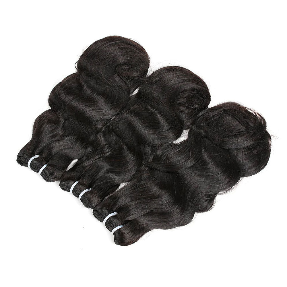 Double Drawn Body Wave Human Hair 3 Bunldes