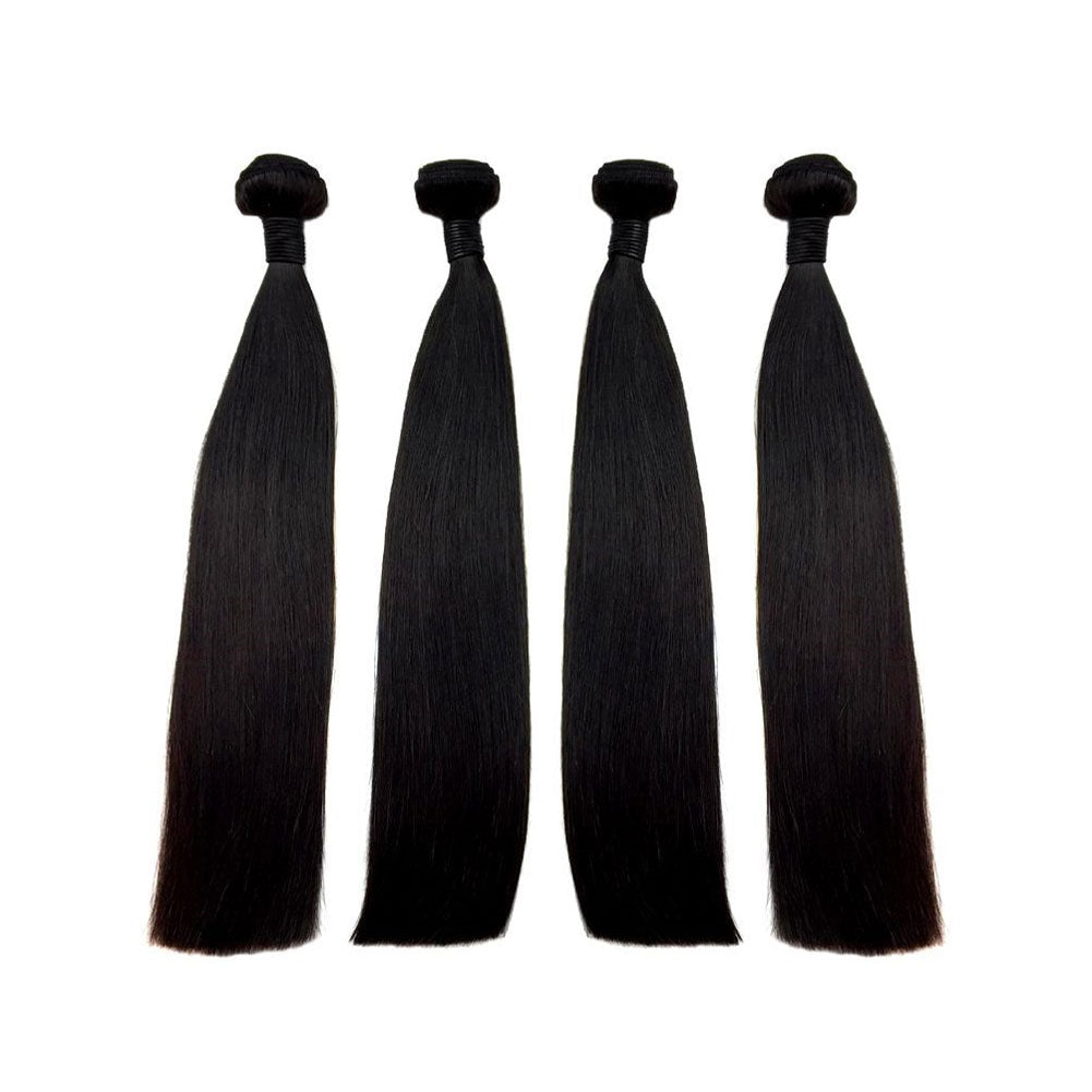 Indian Double Drawn Straight Human Hair 4 Bunldes