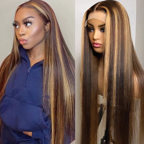 Highlights Straight Hair HD Lace Front Wig